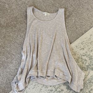 Flowy Cream Ribbed Tank